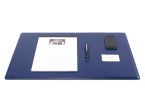 Sous-main cossu de bureau - moyen - en cuir bleu - 60x34 cm