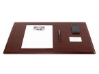 Sous-main cossu de bureau - moyen - en cuir marron - 60x34 cm