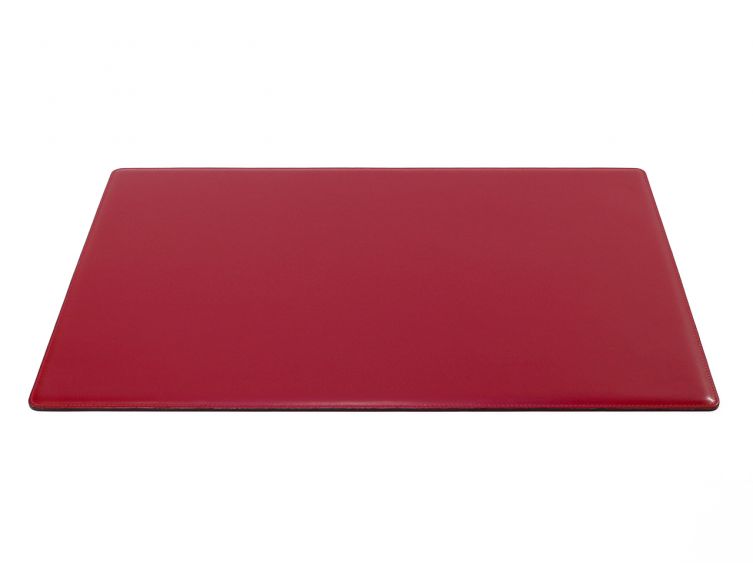 Sous-main cossu de bureau - moyen - en cuir rouge - 60x34 cm