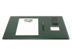 Sous-main cossu de bureau - moyen - en cuir vert - 60x34 cm