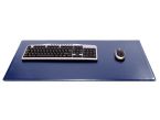 Grand sous-main cossu de bureau - en cuir bleu - 80x40 cm