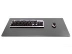 Grand sous-main cossu de bureau - en cuir gris - 80x40 cm