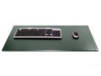 Grand sous-main cossu de bureau - en cuir vert - 80x40 cm