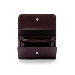 Porte-monnaie à rabat en cuir marron - 004