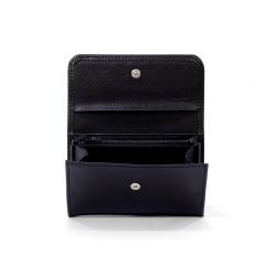 Porte-monnaie à rabat en cuir noir - 004