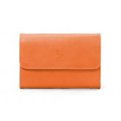 Porte-monnaie à rabat en cuir orange - 004