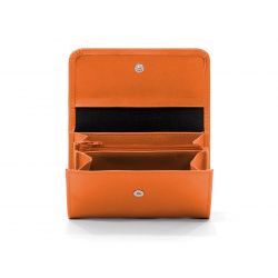 Porte-monnaie à rabat en cuir orange - 004