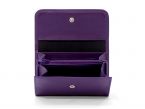 Porte-monnaie à rabat en cuir violet - 004