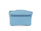 Porte-monnaie fermeture zippée en cuir azur - 204