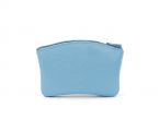 Porte-monnaie fermeture zippée en cuir azur - 204