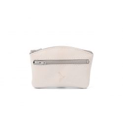 Porte-monnaie fermeture zippée en cuir beige - 204
