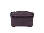 Porte-monnaie fermeture zippée en cuir marron - 204