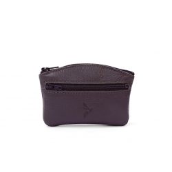 Porte-monnaie fermeture zippée en cuir marron - 204