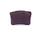 Porte-monnaie fermeture zippée en cuir marron - 204