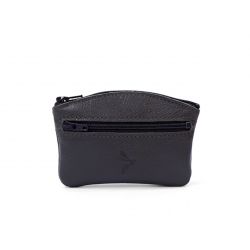 Porte-monnaie fermeture zippée en cuir noir - 204