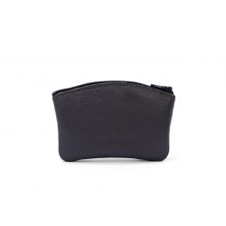 Porte-monnaie fermeture zippée en cuir noir - 204
