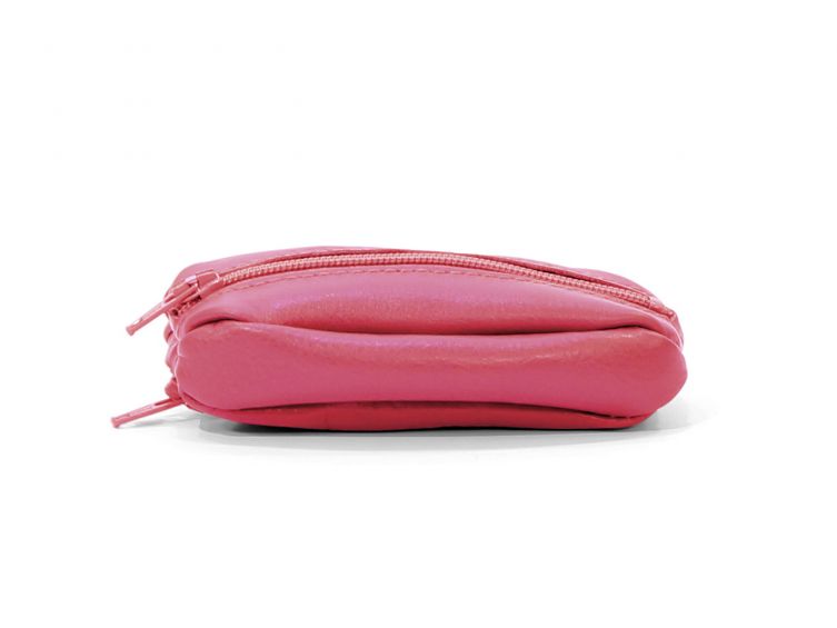 Porte-monnaie "grain de café" en cuir rouge - 806