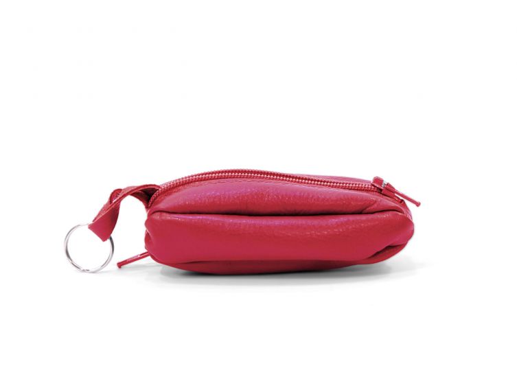 Porte-monnaie "grain de café" en cuir rouge - 806