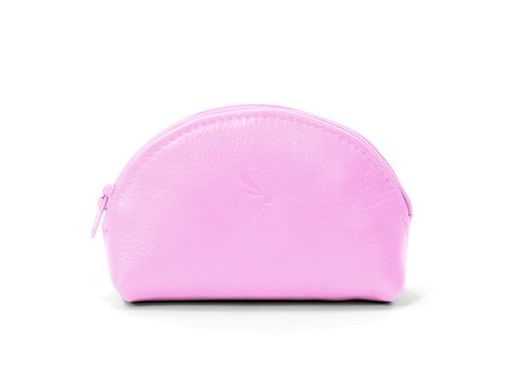 Porte-monnaie demi-lune en cuir rose - 897