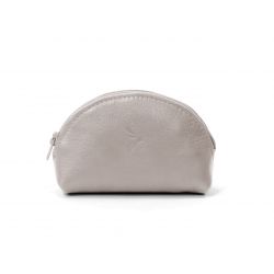 Porte-monnaie demi-lune en cuir taupe - 897