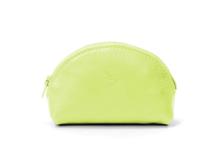 Porte-monnaie demi-lune en cuir anis - 897