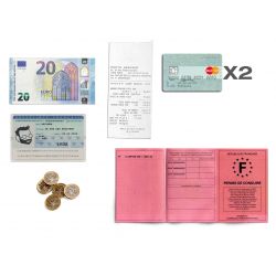 Porte-monnaie à rabat en cuir violet - 004