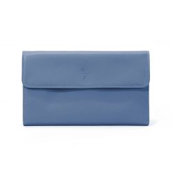 Compagnon en cuir bleu de prusse - 12 cartes de crédit - 290