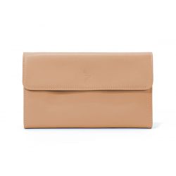 Compagnon en cuir caramel - 12 cartes de crédit - 290