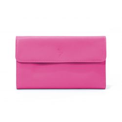 Compagnon en cuir fuchsia - 12 cartes de crédit - 290