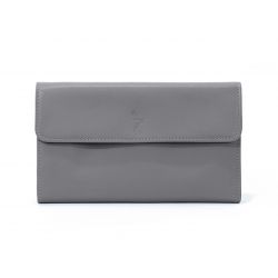 Compagnon en cuir gris - 12 cartes de crédit - 290