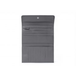 Compagnon en cuir gris - 12 cartes de crédit - 290