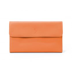 Compagnon en cuir orange - 12 cartes de crédit - 290