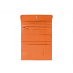 Compagnon en cuir orange - 12 cartes de crédit - 290