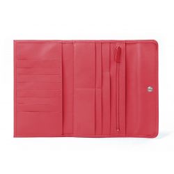 Compagnon en cuir rouge - 12 cartes de crédit - 290