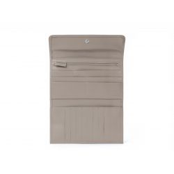 Compagnon en cuir taupe - 12 cartes de crédit - 290