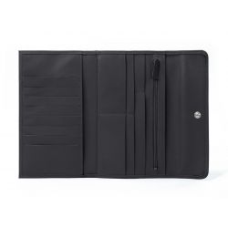 Compagnon en cuir noir - 12 cartes de crédit - 290