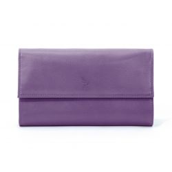 Compagnon en cuir violet à rabat - 318