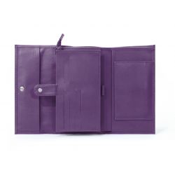 Compagnon en cuir violet à rabat - 318