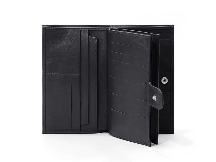 Compagnon portefeuille en cuir noir - 464