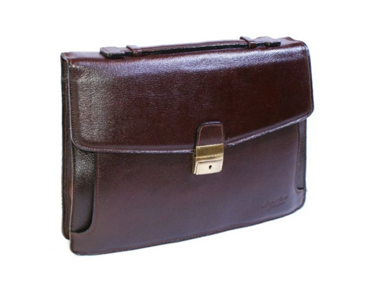 Serviette en cuir brun tannage végétal