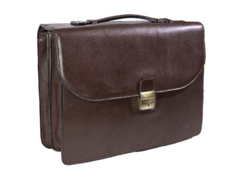Grand cartable Dominique cuir marron 