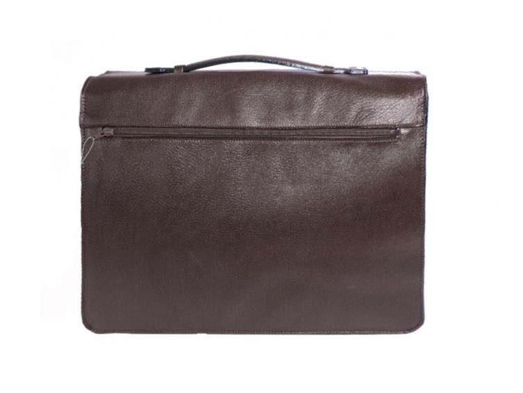Grand cartable Dominique cuir marron 