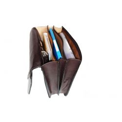 Grand cartable Dominique cuir marron 