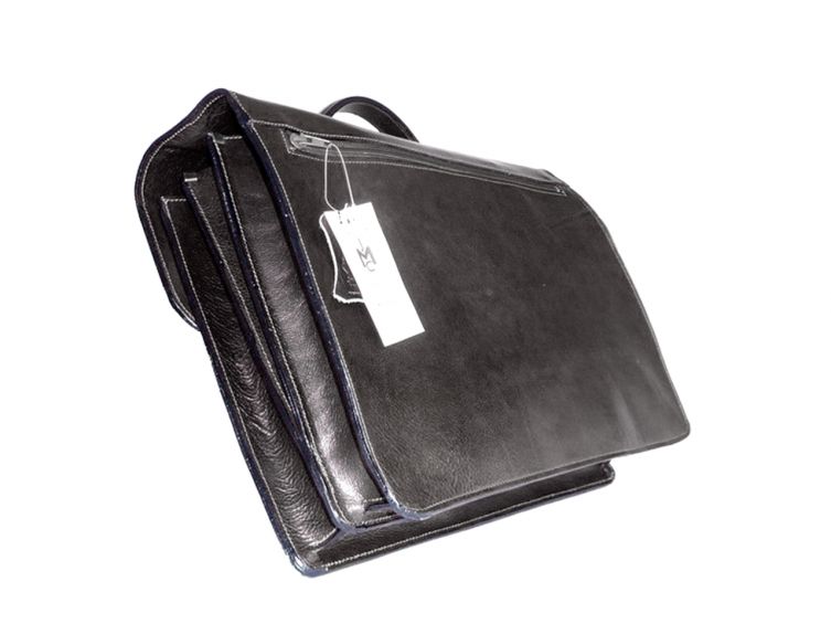 Grand cartable Dominique cuir noir