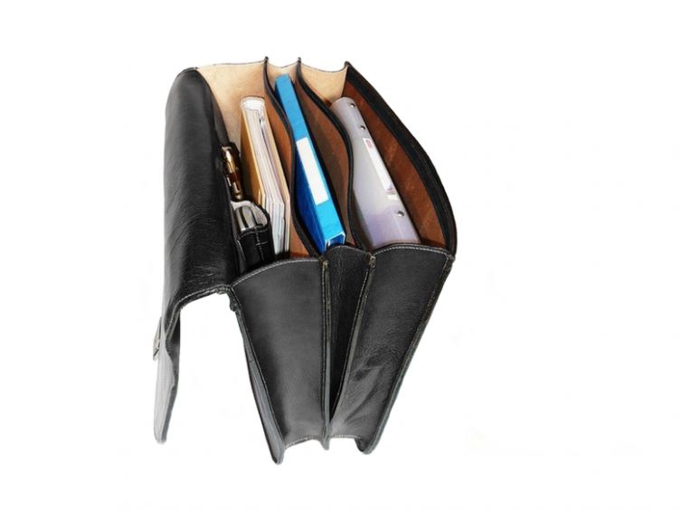 Grand cartable Dominique cuir noir