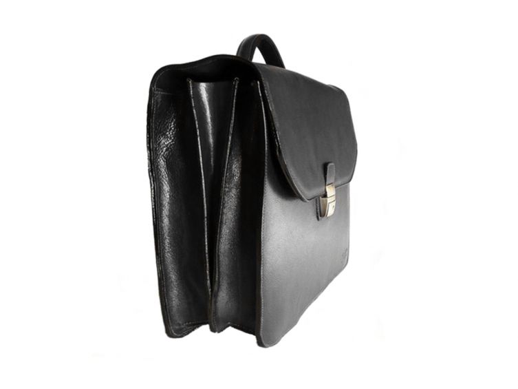 Grand cartable Dominique cuir noir