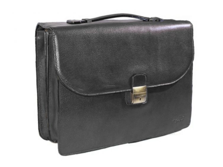 Grand cartable Dominique cuir noir