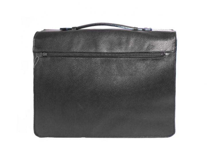 Grand cartable Dominique cuir noir
