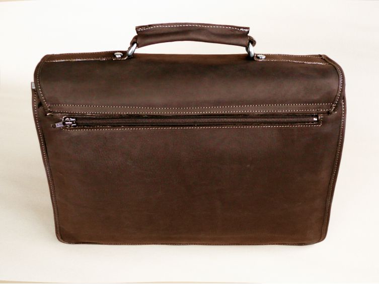 Cartable Cuir Nubuck Marron - 238