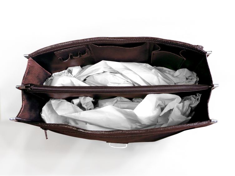 Cartable Cuir Nubuck Marron - 238